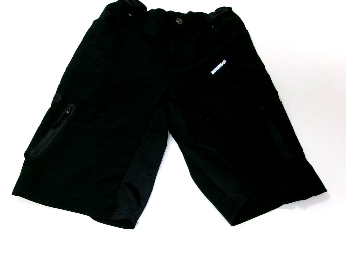 Bergrisar Mens Black Polyester/Spandex  Cycling Mountain Shorts  Size XXL