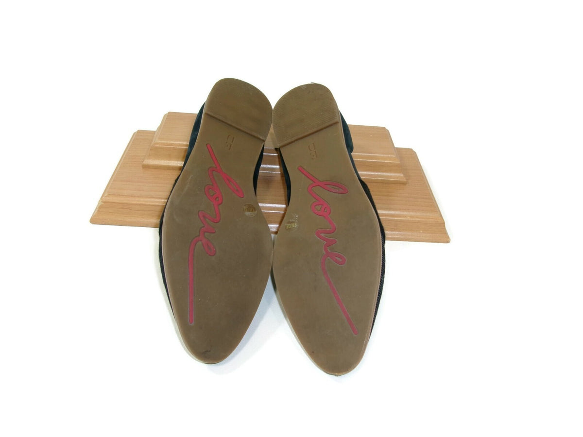 ED Ellen Degeneres Karlin Suede & denim Textile Flats Blue  Womens Shoes Size 8