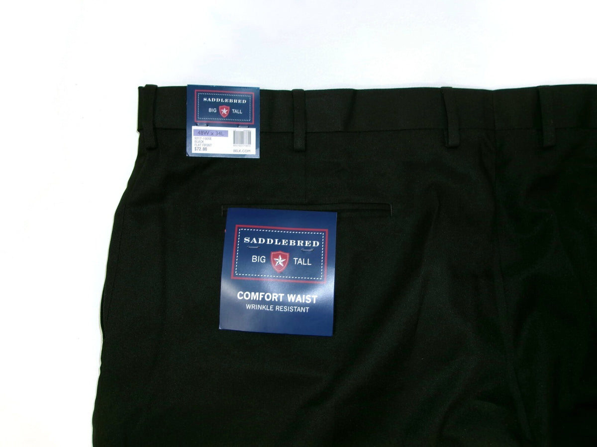SADDLEBRED Mens Big & Tall  Pants Slacks Comfort Waist Size 48 X 34 L NWT $72