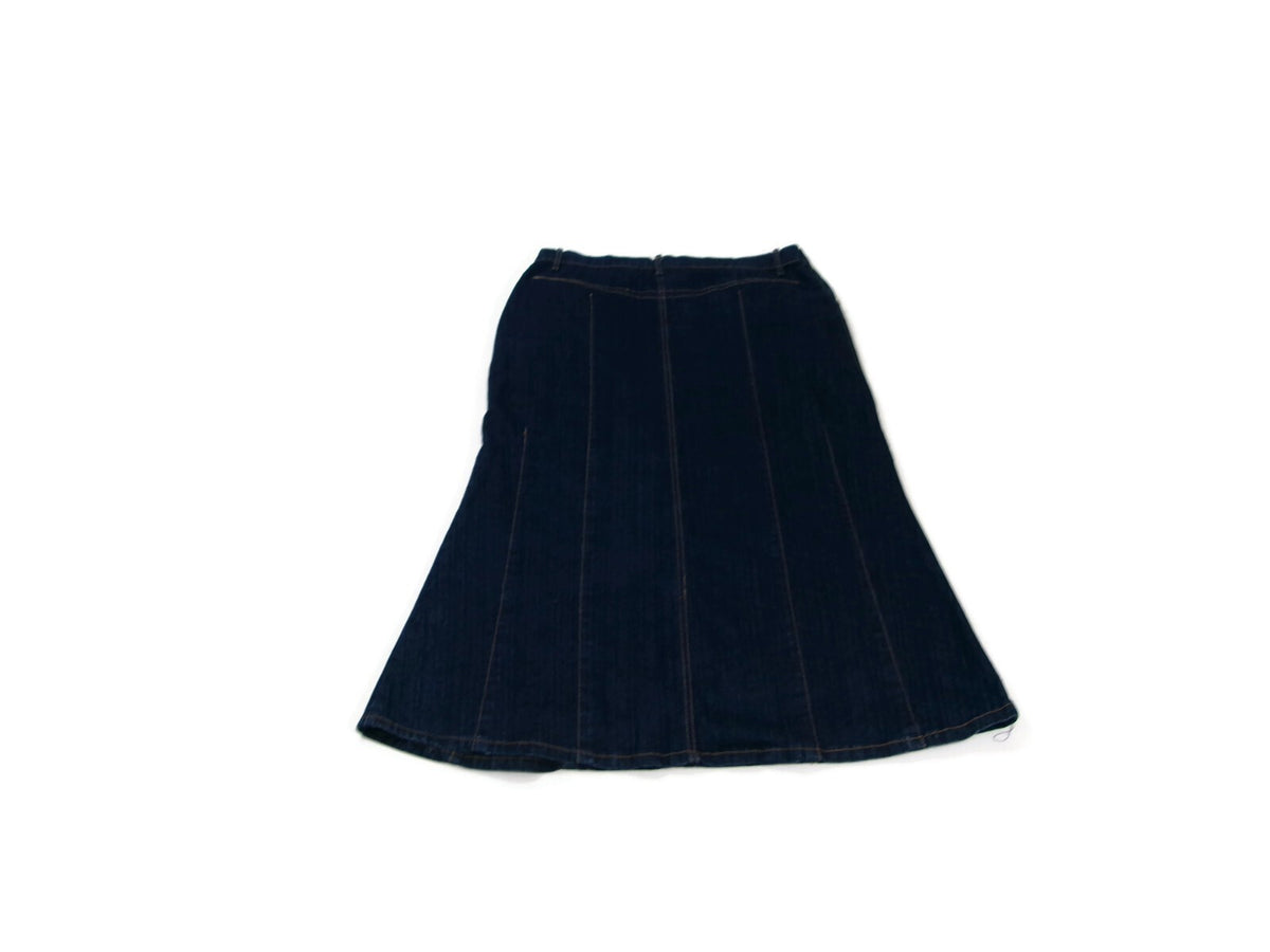 Womens Jamie NICOLE Denim Jean Skirt Long Slight Flare Some Distress  Size 16