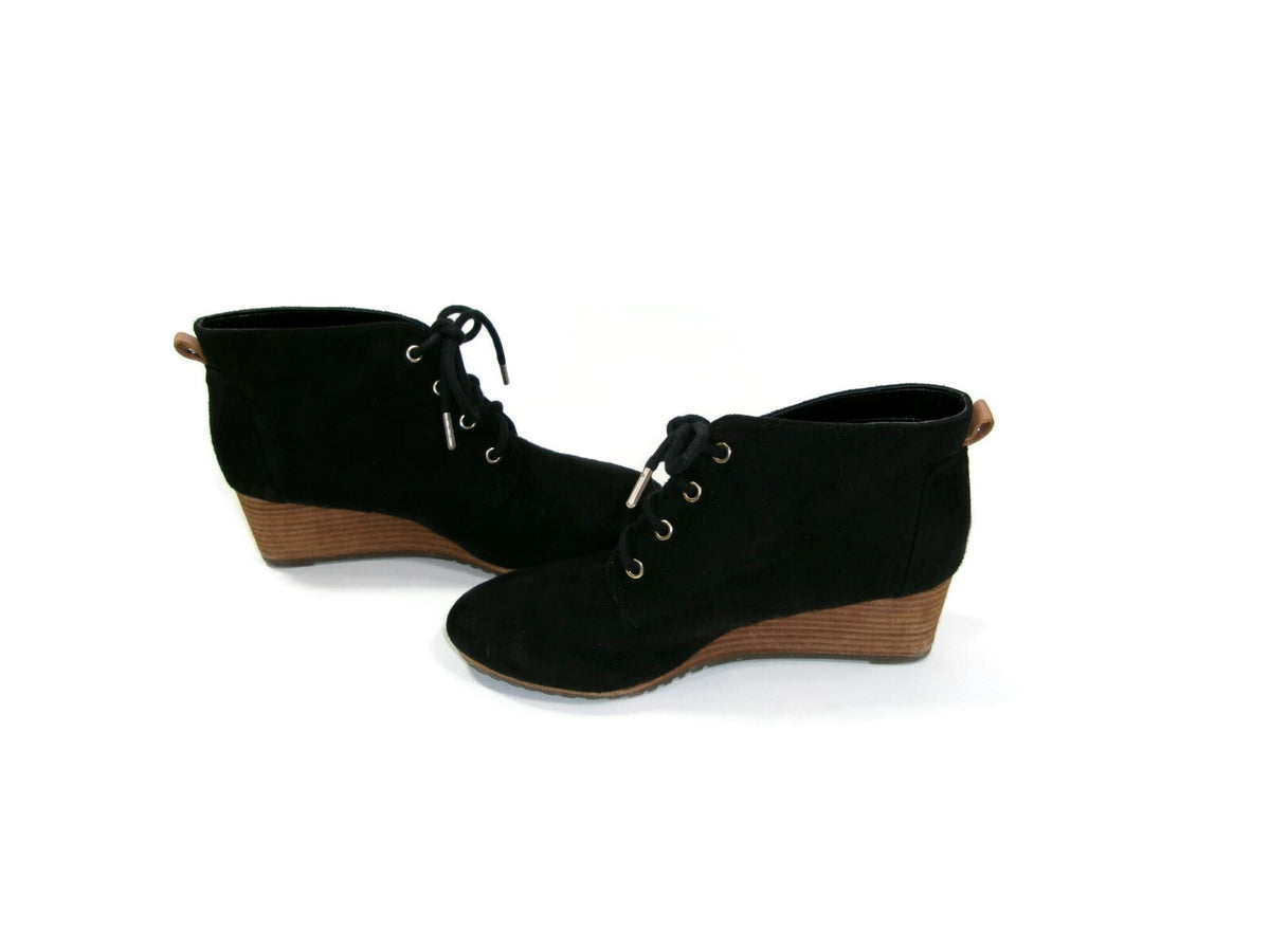 Dr Scholl's Be Energized Womens Black  Micro Suede Wedge  Booties Shoes Size 6.5