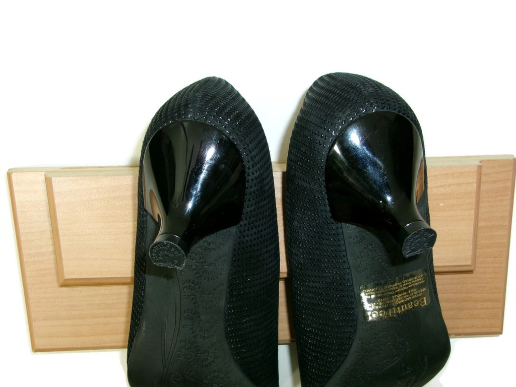 Beautifeel Womens Mistique Black Leather  Kitten Heel Shoes Size US 8-8.5 EU 39