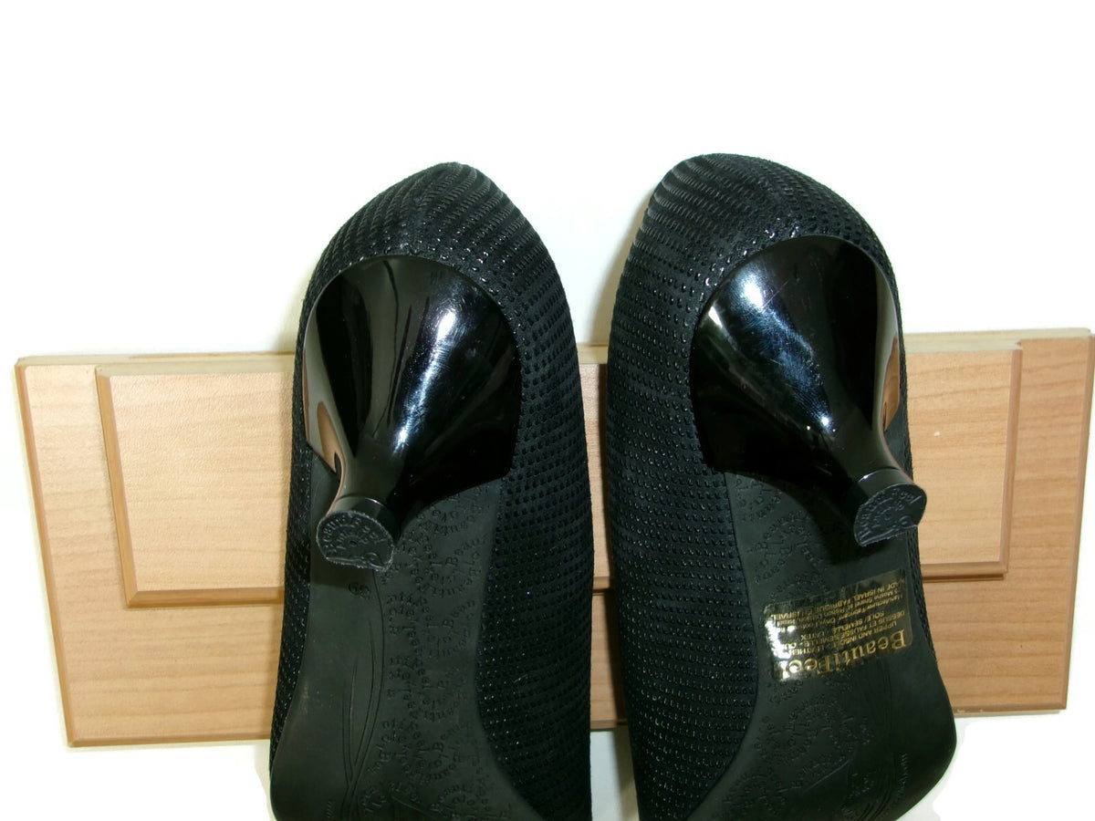 Beautifeel Womens Mistique Black Leather  Kitten Heel Shoes Size US 8-8.5 EU 39