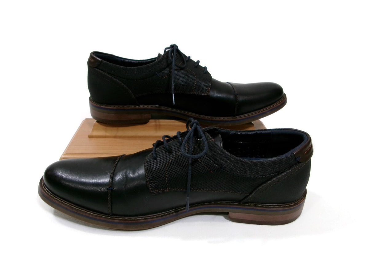 Freeman Mens Black Hudson Cap Toe Oxfords Shoes w/Memory Foam Size 12 M
