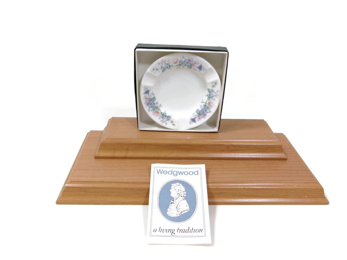 Vintage Wedgwood ANGELA Floral Ashtray England Bone China 3 Rests Original BOX