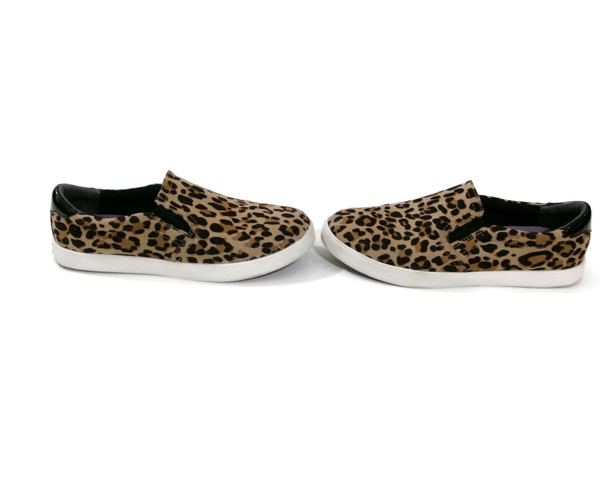 Womens Dr Scholls Be Free Cheetah Slip On Sneakers Shoes size 9.5 M Tan Brown