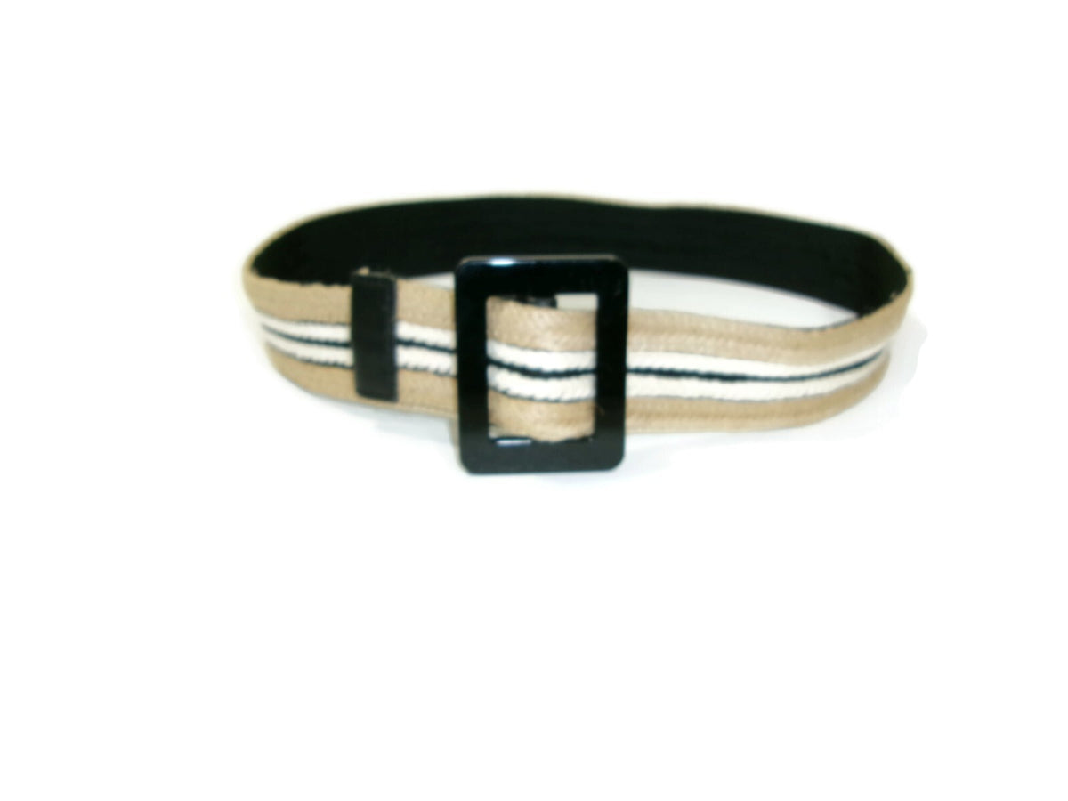 Banana Republic Womens Braided Rafia Style Belt Wheat Black Cream Size S Small