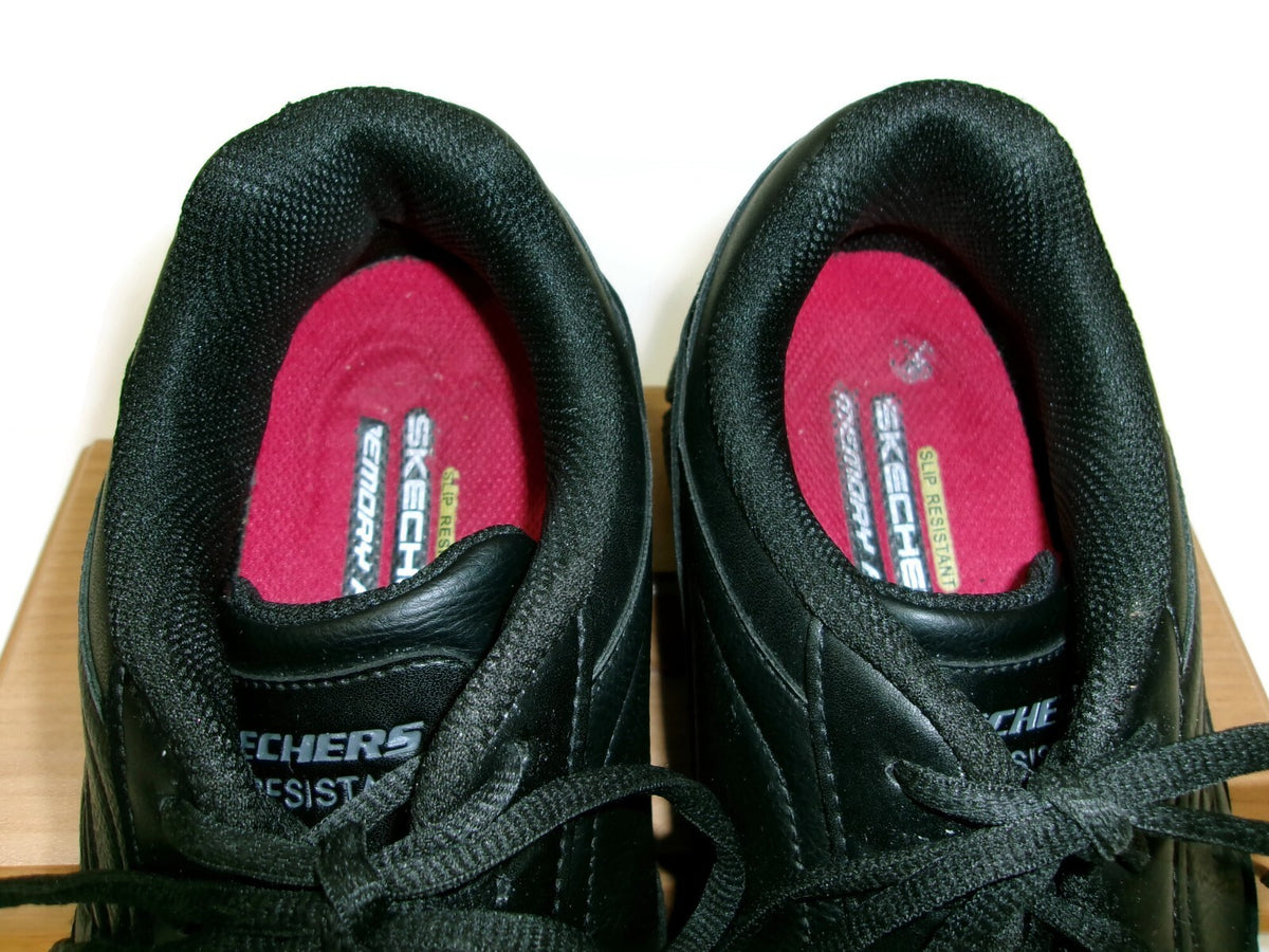 Skechers Mens Work Related Fit Wyola Slip Resistant Black Leather Shoes Size 11