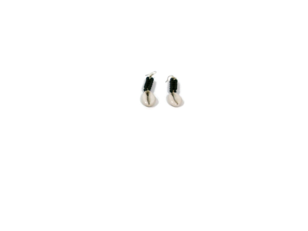 Womens Ear Candy Statement Earrings Cream Cowie Shells & Unique Rubber Design