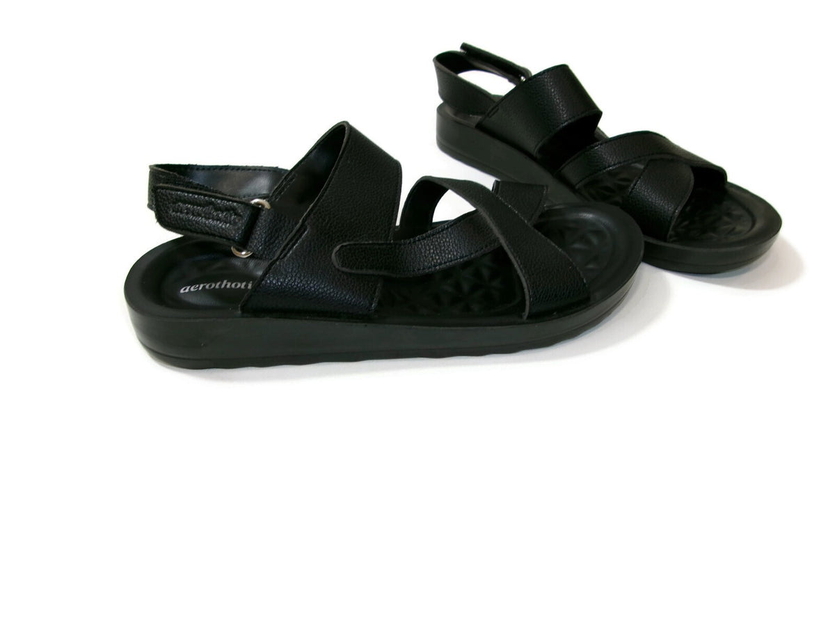 Womens AEROTHOTIC Arch Support Comfy Black Sandals Shoes Size 40 EUR 9 / 10 US