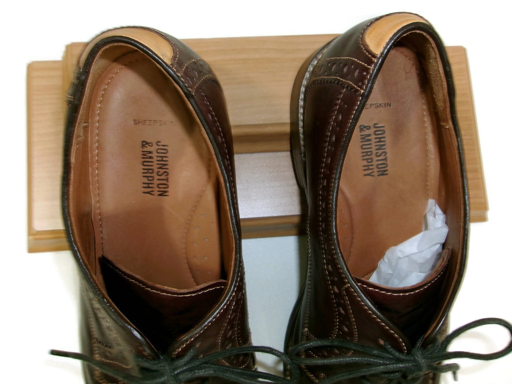 Johnston & Murphy Mens Flex Sheep Skin Leather Soles Brown  Shoes Size 13 D