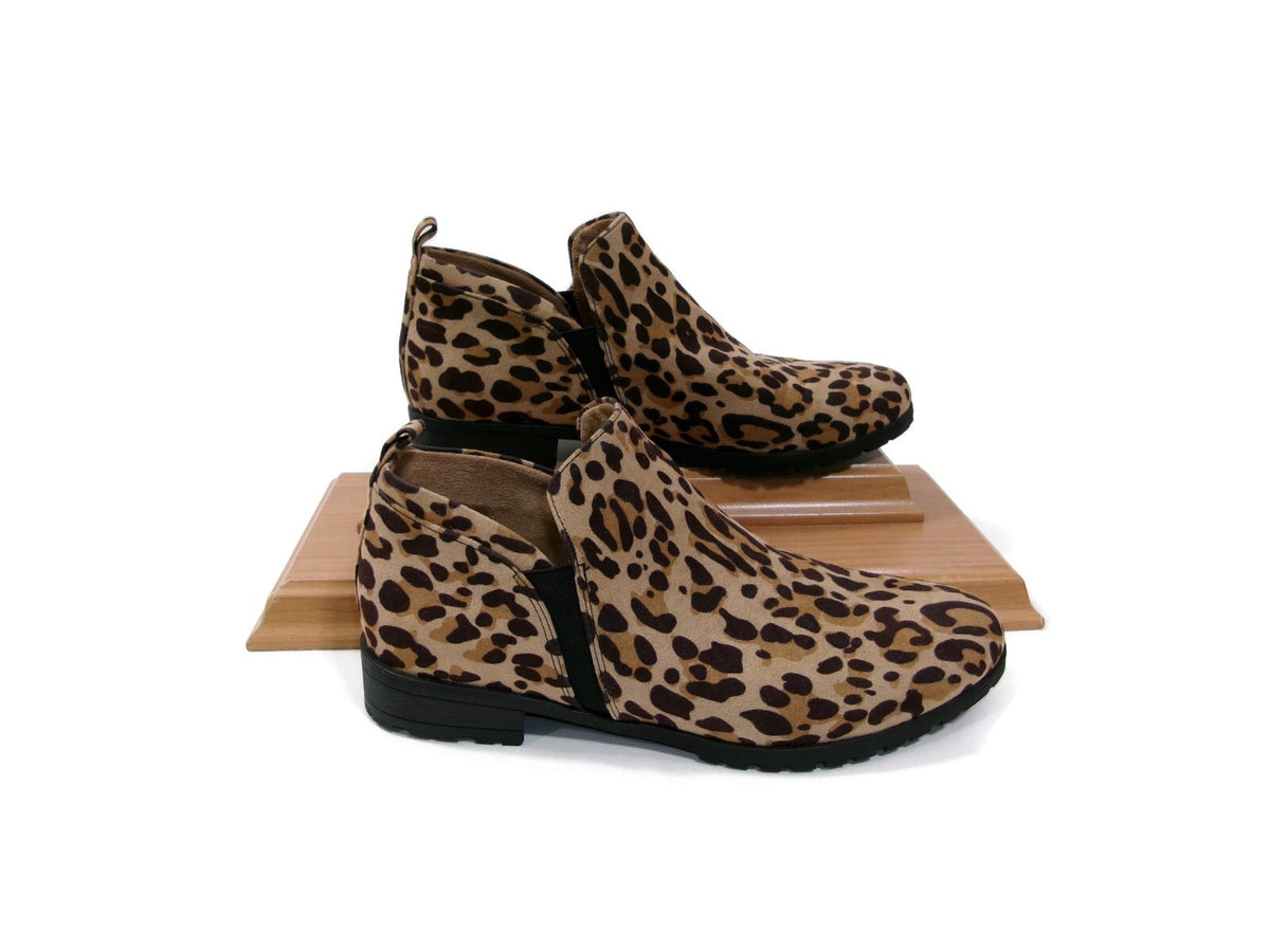 Dr. Scholl's Womens Comfort Leopard Animal Print Booties Shoes Size 7.5 M