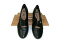 Clarks Collection Womens Black Leather Shoes Size 9.5 M Slip On Comfort Flats