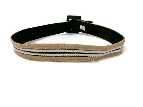 Banana Republic Womens Braided Rafia Style Belt Wheat Black Cream Size S Small