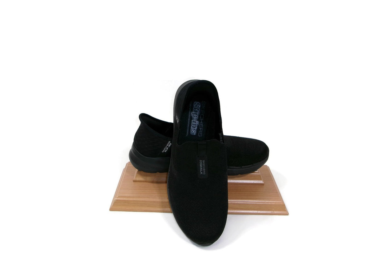 Skechers Mens Black Hands Free Slip Ins Ons Go Walk Shoes Black Meshs Size 11