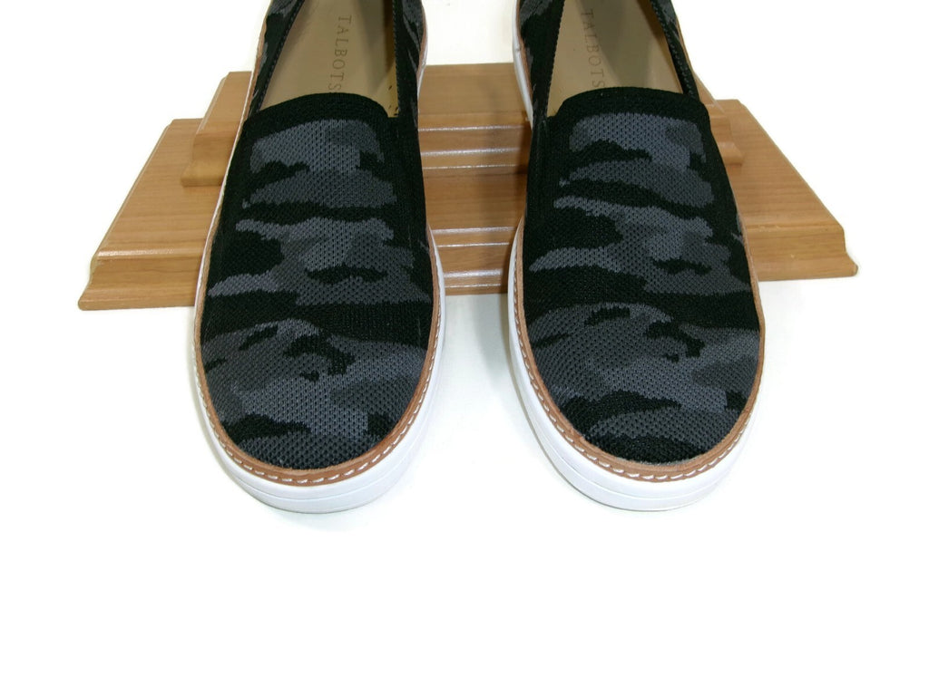 Talbots Womens Brittany Knit Black & Grey Slip On Camouflage Shoes Size 9.5 M