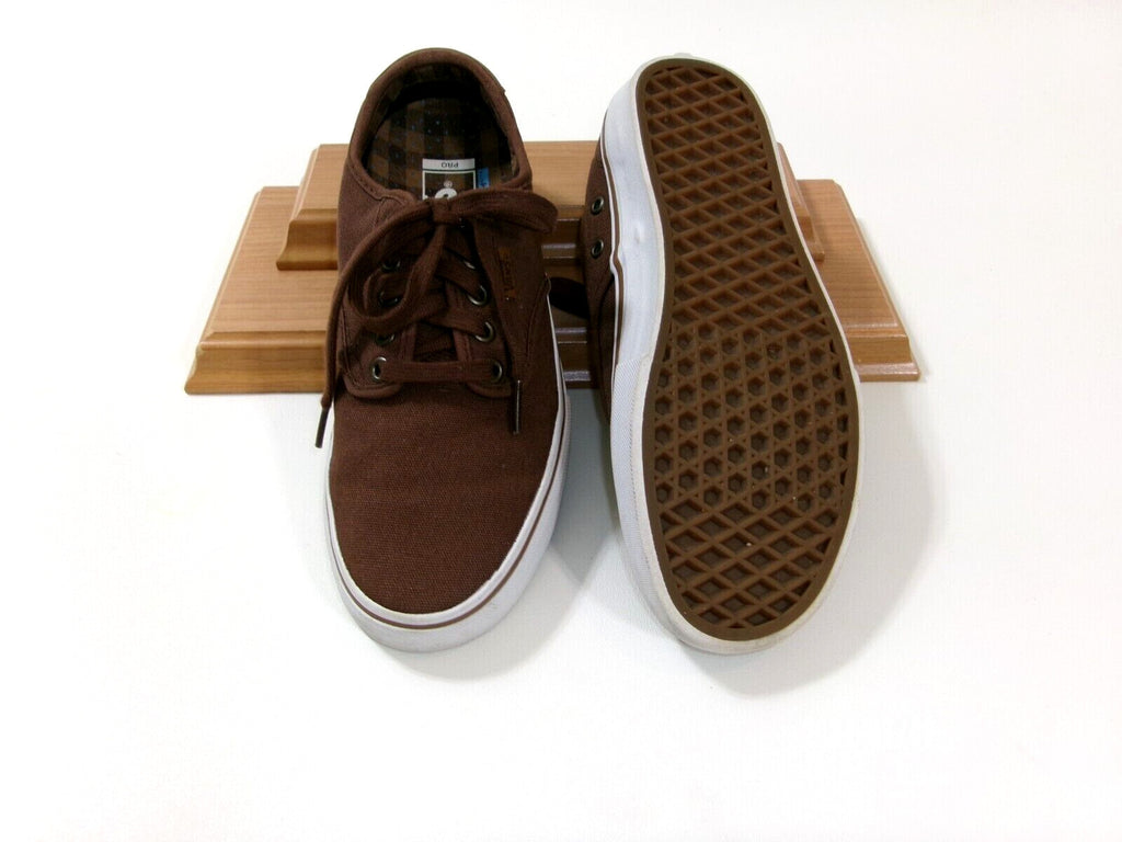 Mens VANS Pro Low Top Ultra Cush Lite Dark Brown Canvas Skate Shoes Size 6.5