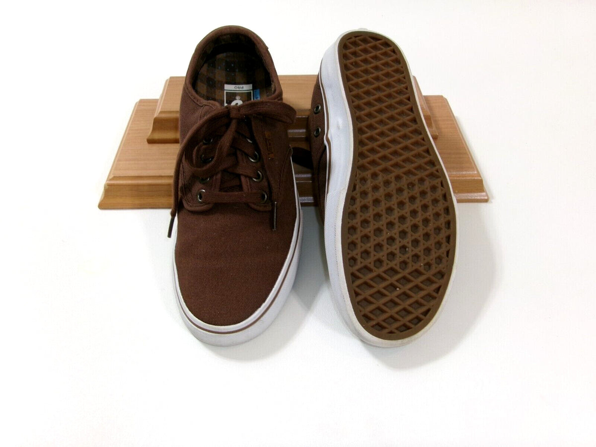 Mens VANS Pro Low Top Ultra Cush Lite Dark Brown Canvas Skate Shoes Size 6.5
