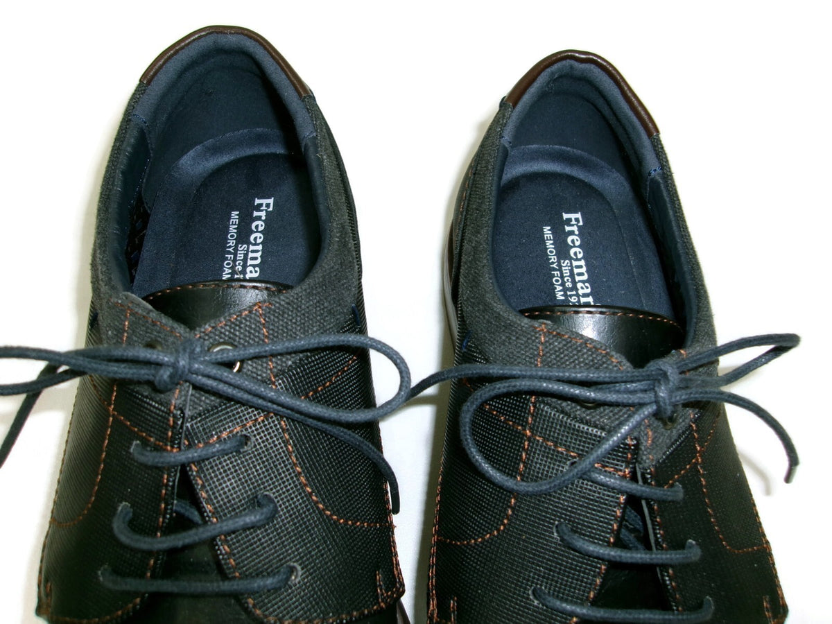 Freeman Mens Black Hudson Cap Toe Oxfords Shoes w/Memory Foam Size 12 M