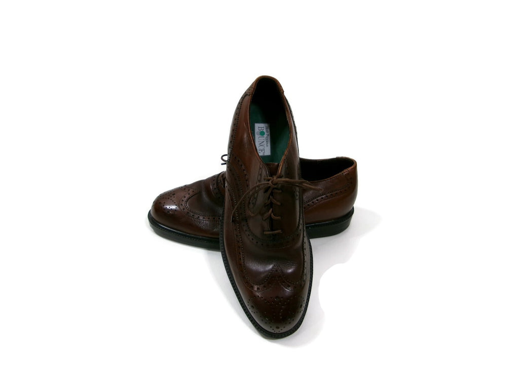 Hush Puppies Bounce Mens Brown Leather Wingtip Oxfords Dress Shoes Size 7 M
