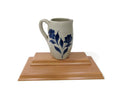 Vintage Williamsburg Pottery  Stoneware Pitcher 7 " With Cobalt Blue Floral