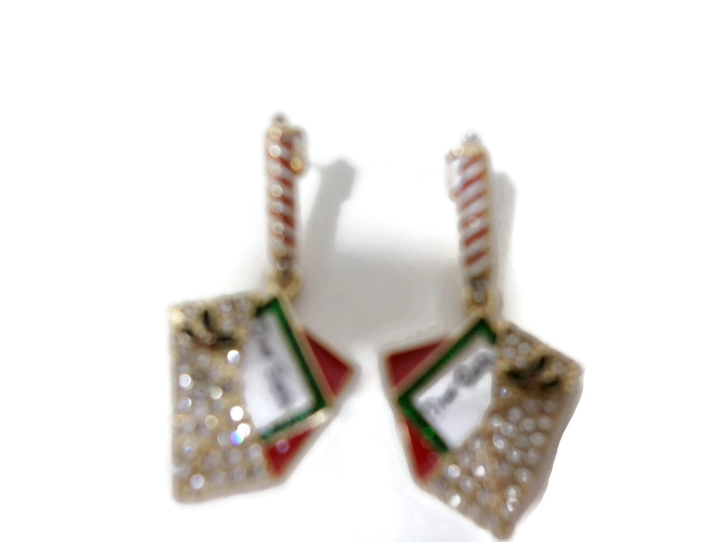 Dear Santa Letter to Santa Holiday Mail Candy Cane Christmas  Drop Earrings Cute