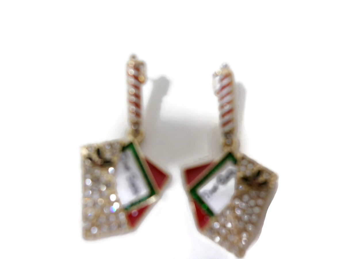 Dear Santa Letter to Santa Holiday Mail Candy Cane Christmas  Drop Earrings Cute