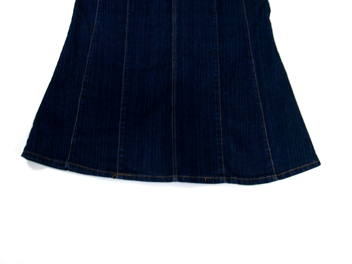 Womens Jamie NICOLE Denim Jean Skirt Long Slight Flare Some Distress  Size 16