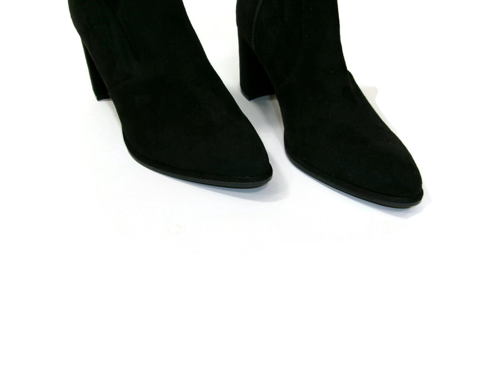 Nine West Womens Black Faux Suede Glove Ankle Boots Shoes Size 10 M Side Zip