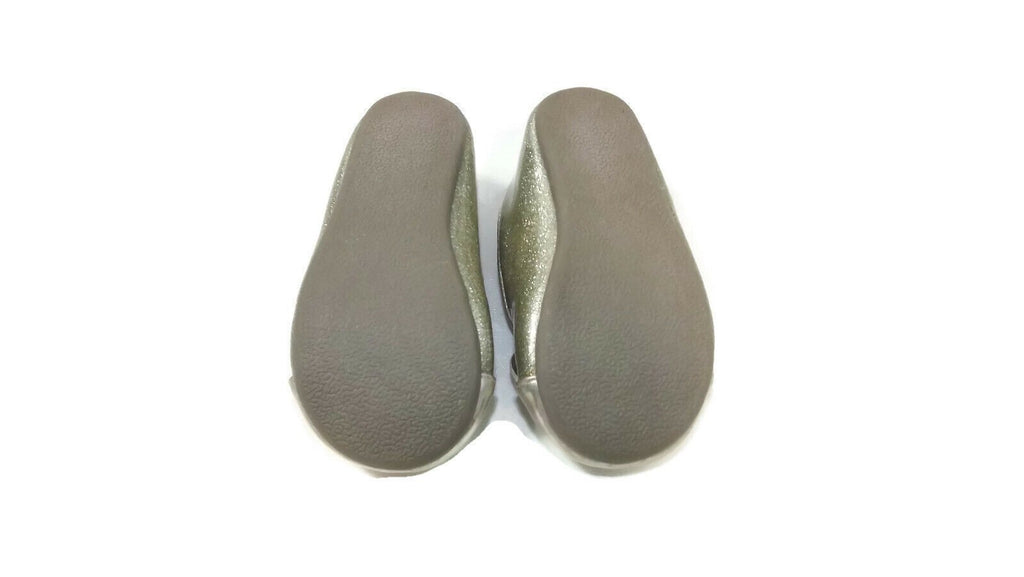 GAP Toddler Girls GOLD Kitty Cat Face Front Patent Ballet Flats Shoes Size 5