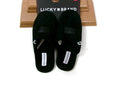 Lucky Brand Boys Mens Black Micro-Suede  Slippers Plush Comfort Lining Size 5 M