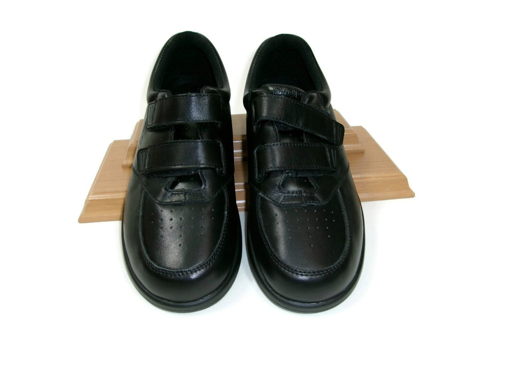 Propet Mens Black Leather LifeWalker Vista Strap Shoes Size 9.5 M (D)