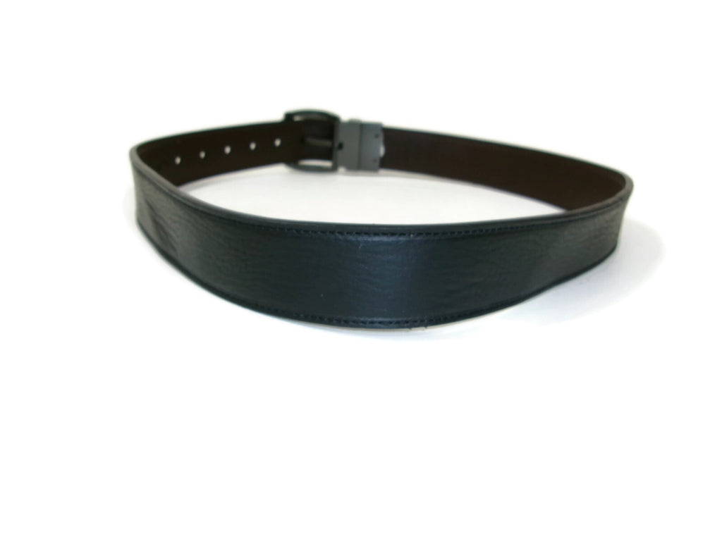 Levis Mens Black & Brown Leather Reversible Belt Size 34 Logo Embossed Buckle