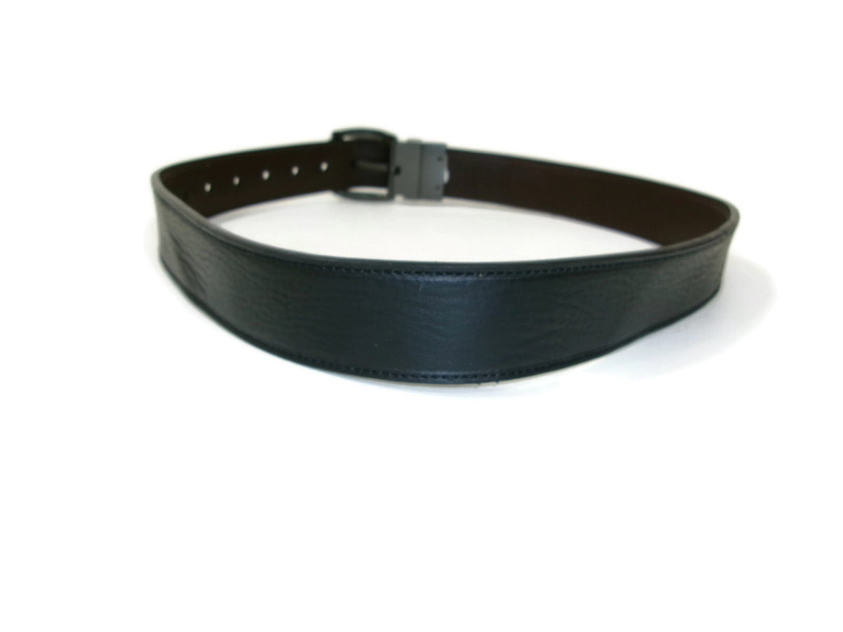 Levis Mens Black & Brown Leather Reversible Belt Size 34 Logo Embossed Buckle