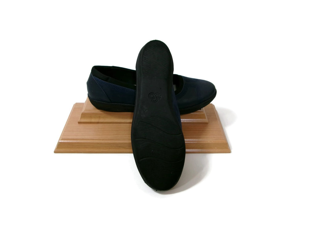 Clarks Womens Comfy Cushion Soft Cloudsteppers Blue Leather Flats  Shoes Size 9