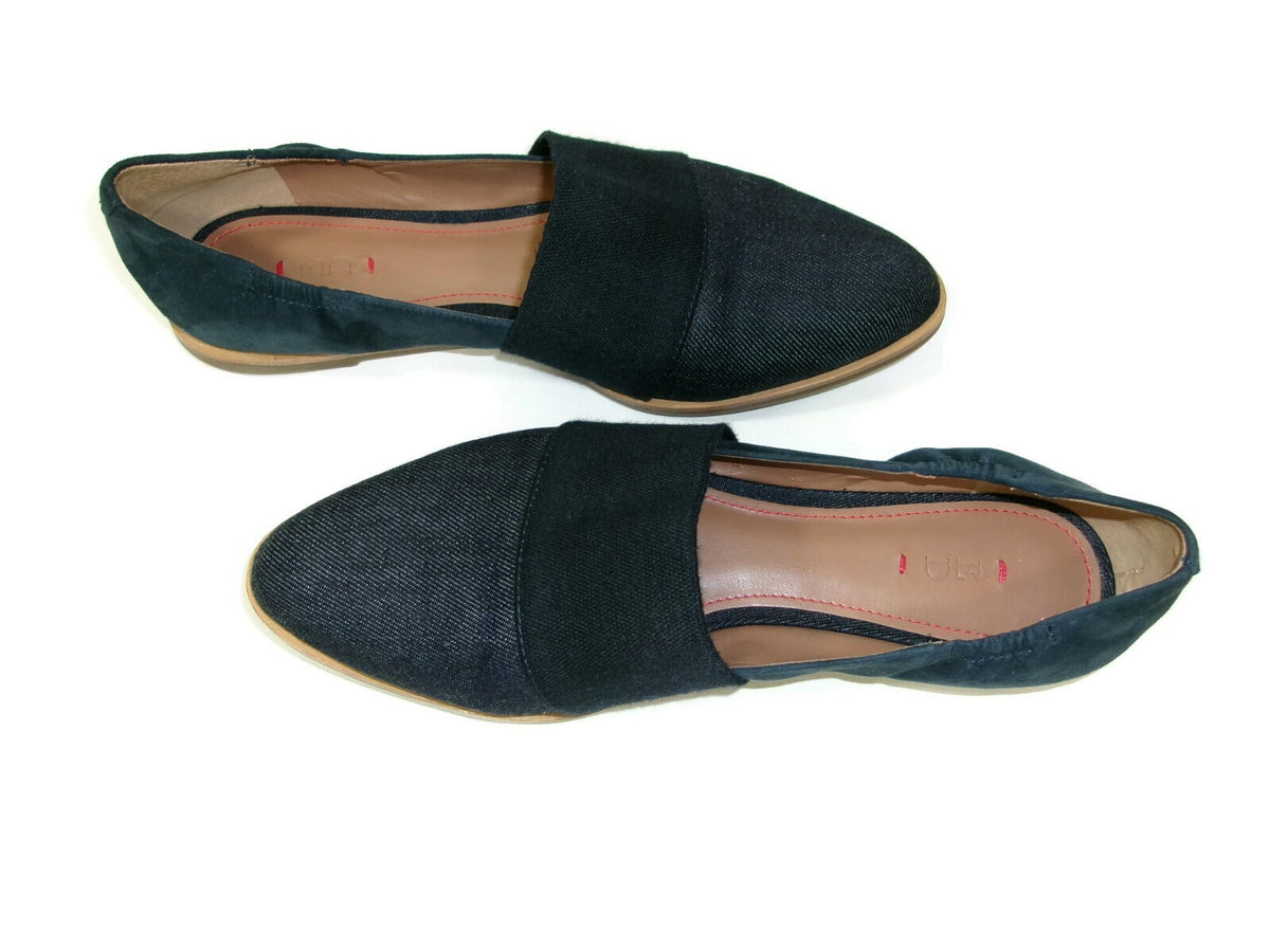 ED Ellen Degeneres Karlin Suede & denim Textile Flats Blue  Womens Shoes Size 8