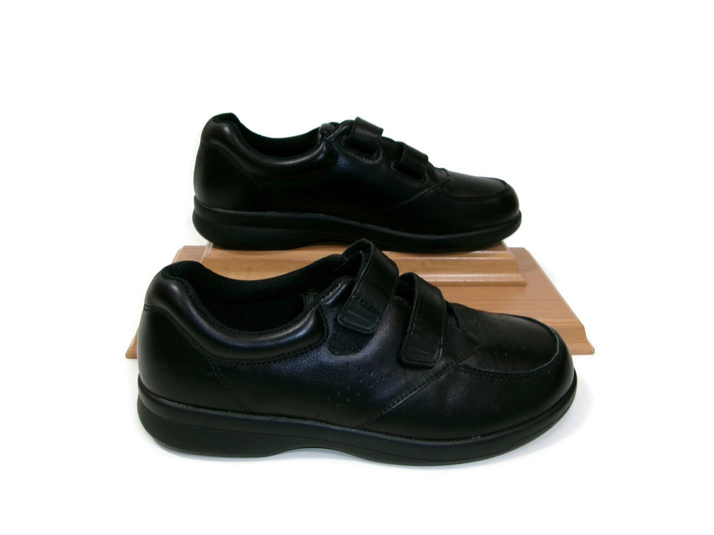Propet Mens Black Leather LifeWalker Vista Strap Shoes Size 9.5 M (D)