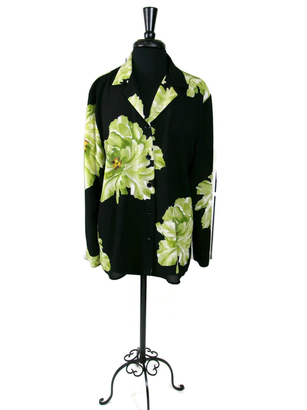 SAG HARBOR Womens Beautiful Green and Black Top Blouse Shirt Size 18