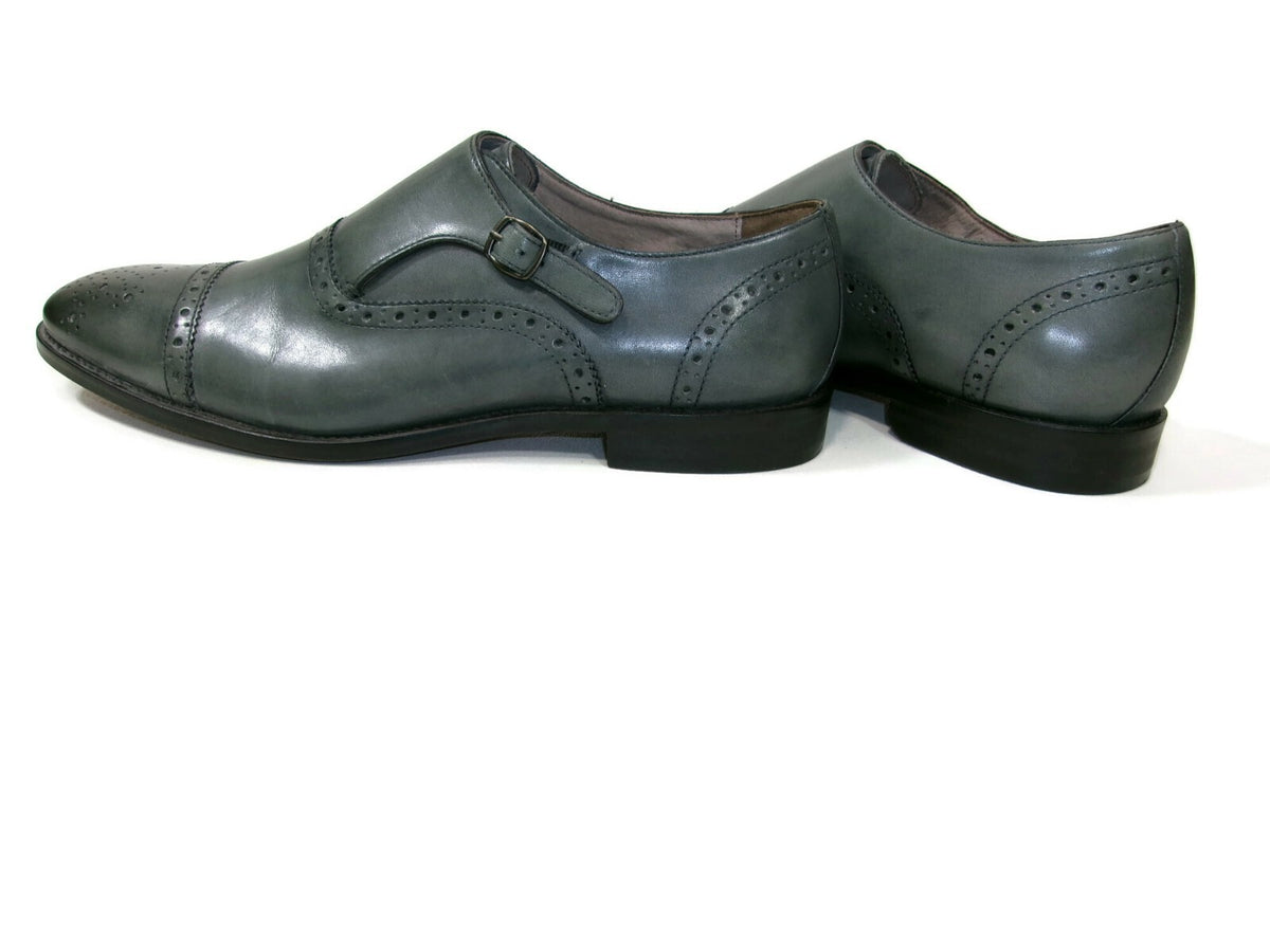 Banana Republic Mens Steel Gray Monk Strap Dress Shoes size 11.5 M Sleek Elegant