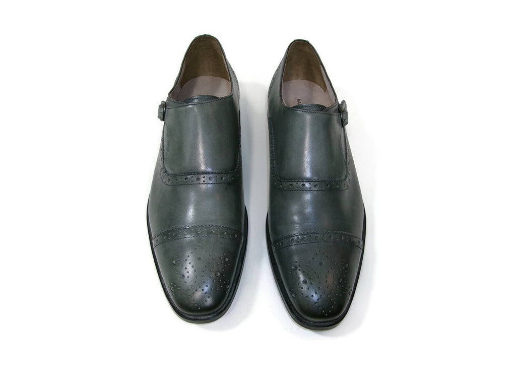 Banana Republic Mens Steel Gray Monk Strap Dress Shoes size 11.5 M Sleek Elegant