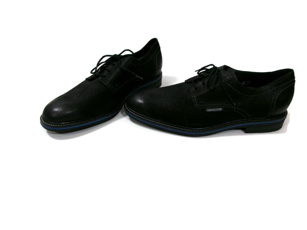Mephisto Mens Quality Derby Oxford Casual Black Leather Lace Up Shoes Size 9.5 M