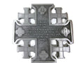 Vintage  Pewter Wall Crucifix JERUSALEM Cross Washington National Cathedral
