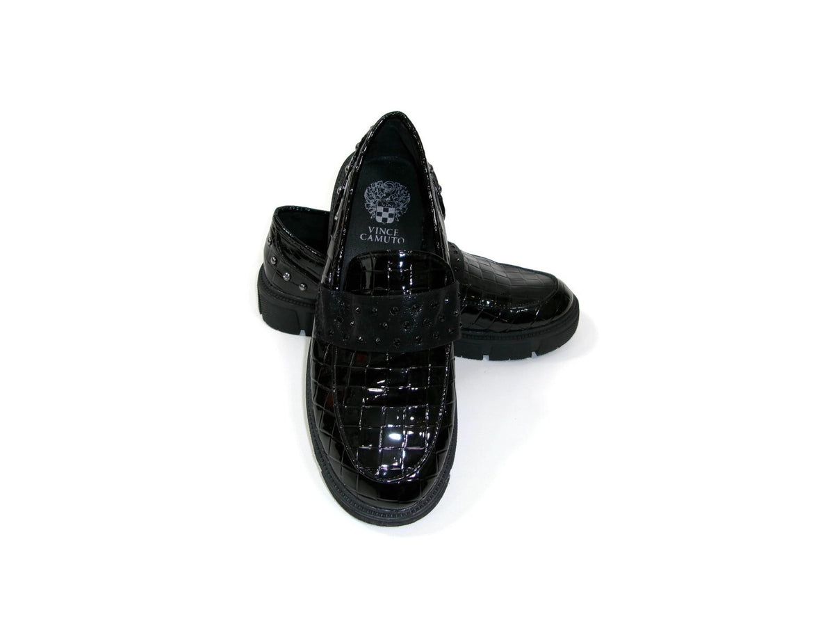 Vince Camuto Pre Teen Girls Black Patent W/Studded Band & Back Shoes Size 3 M