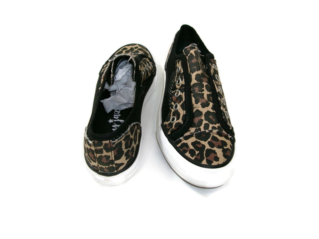 Womens Cute Gypsy Jazz Mesh & Canvas Leopard Fashion Sneakers Shoes Size 8 M