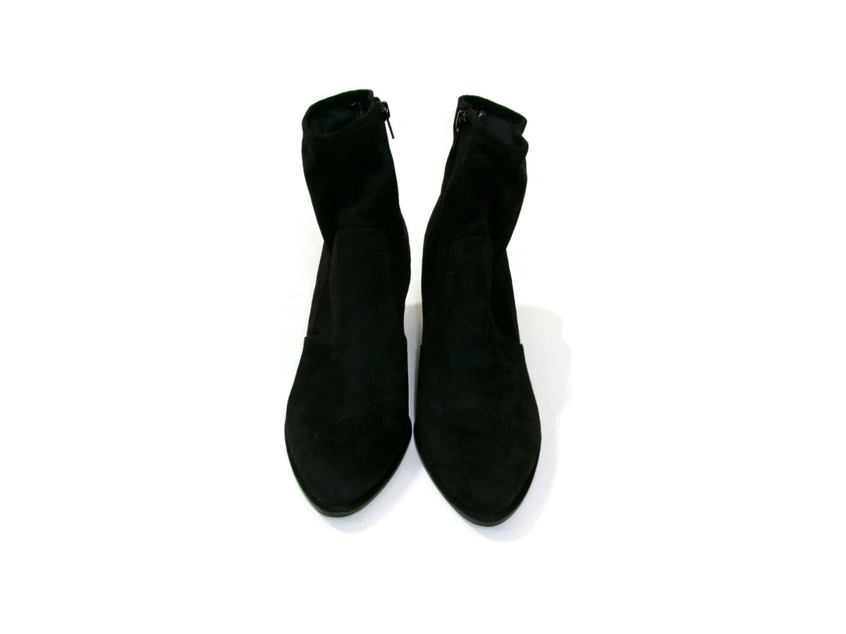 Nine West Womens Black Faux Suede Glove Ankle Boots Shoes Size 10 M Side Zip