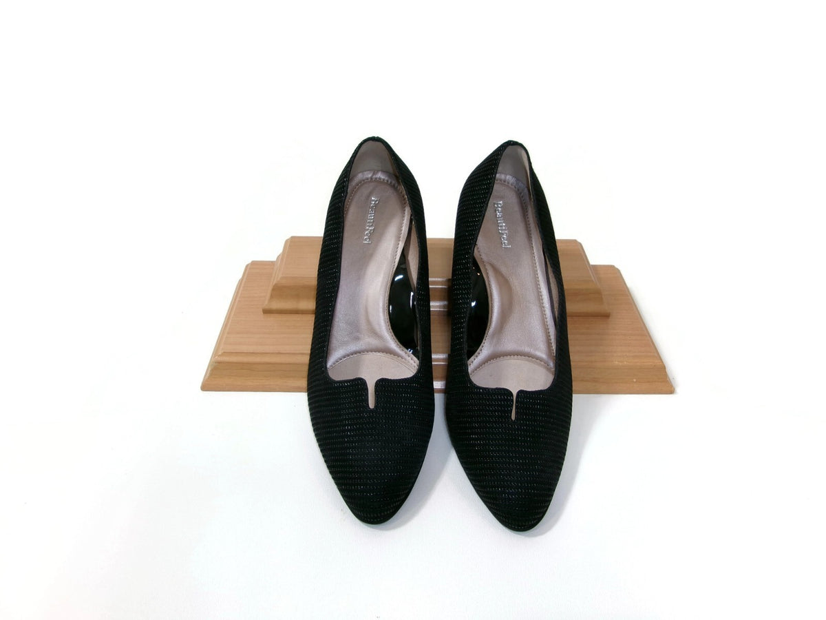 Beautifeel Womens Mistique Black Leather  Kitten Heel Shoes Size US 8-8.5 EU 39