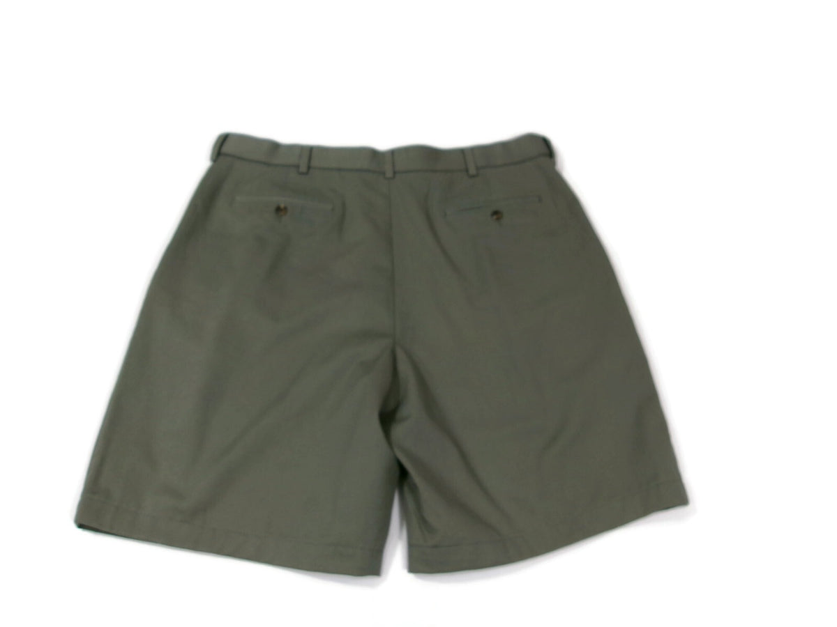 ROUND TREE & YORK Easy Care Mens Olive Green Khaki Chino Shorts Size 40