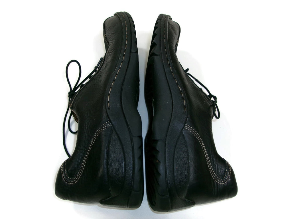 Clarks Mens Black Leather Comfy Lace Up Oxfords Shoes Size 12 M Leather Insoles