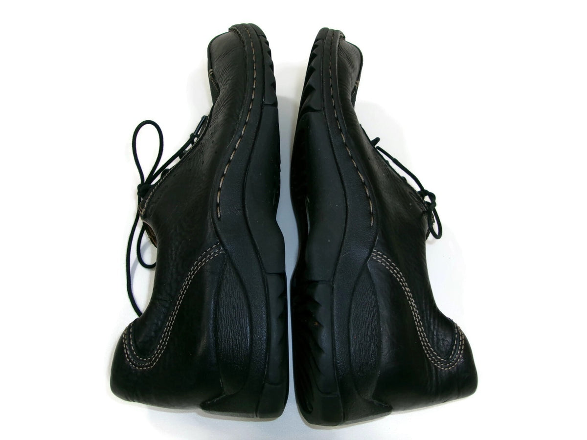 Clarks Mens Black Leather Comfy Lace Up Oxfords Shoes Size 12 M Leather Insoles