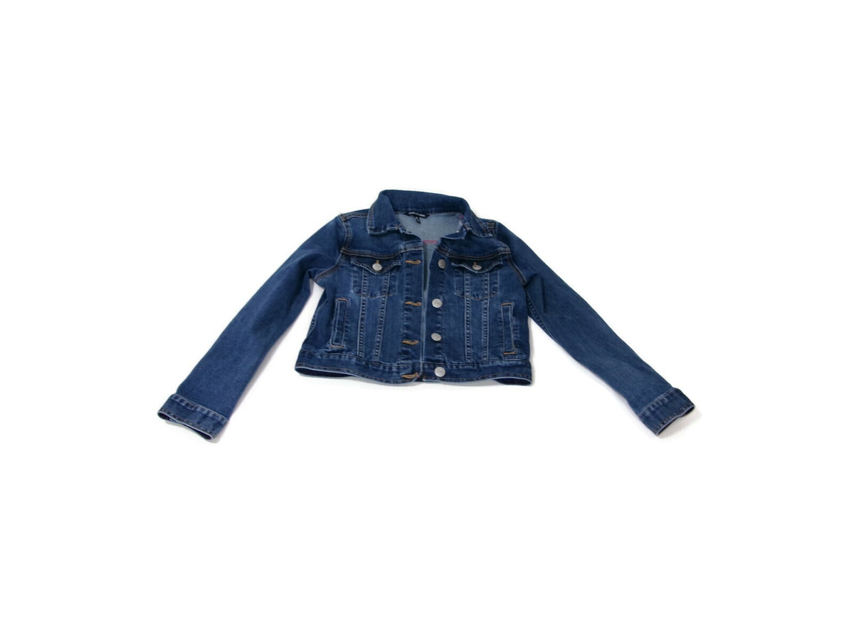 Calvin Klein Girls Designer Denim Jean Jacket Distressed Size M Medium 8 / 10